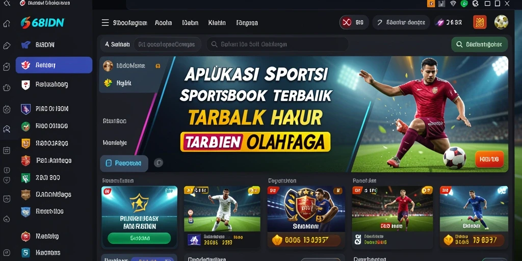 Screenshot utama menunjukkan antarmuka taruhan olahraga 68IDN.