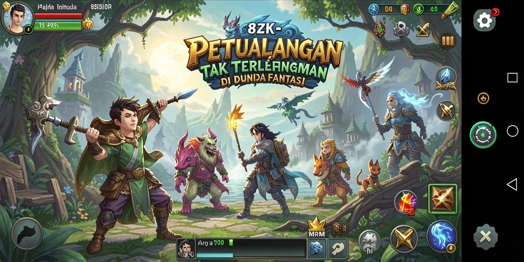 Tampilan gameplay 8ZK yang penuh aksi dan petualangan.