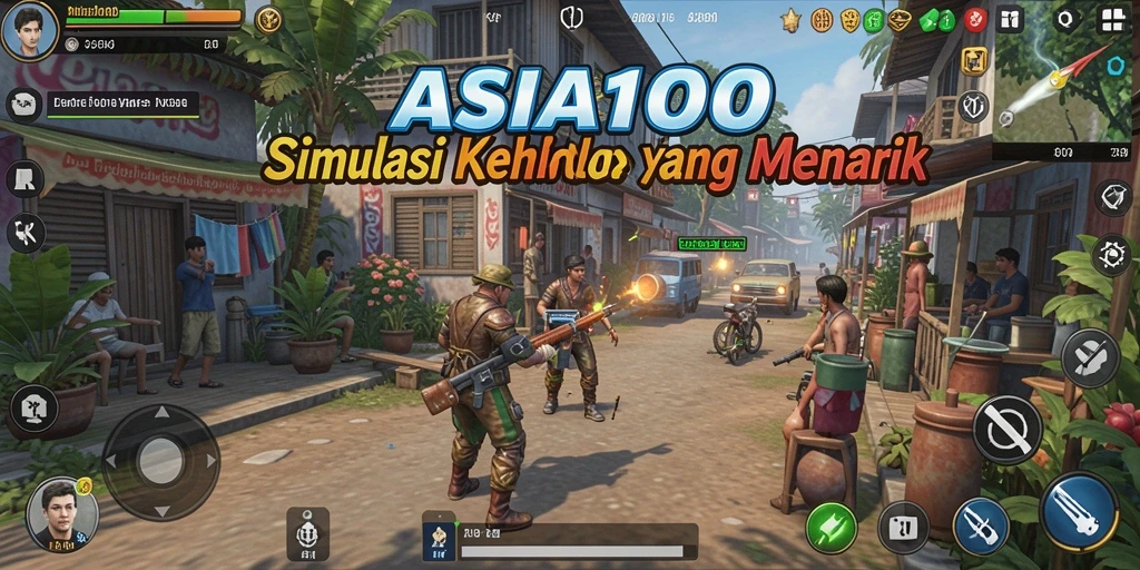 Tangkapan layar utama ASIA100 menampilkan pengalaman simulasi yang mendalam.