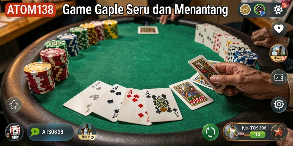 Tampilan permainan Gaple yang seru dan menantang di ATOM138.