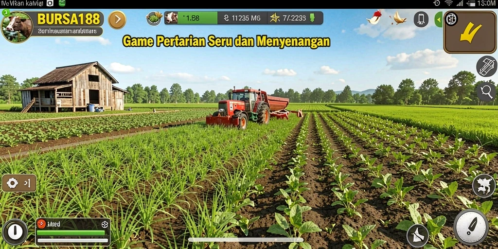 Tangkapan layar utama BURSA188 menampilkan suasana kebun yang indah dan interaktif.