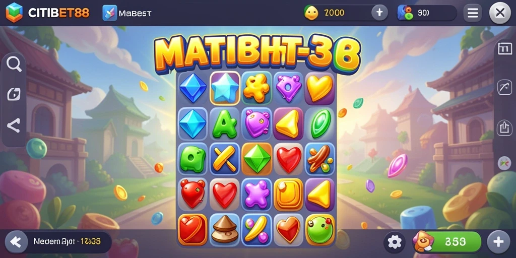 Tampilan screenshot utama CITIBET88 yang menampilkan gameplay Match-3 yang seru.