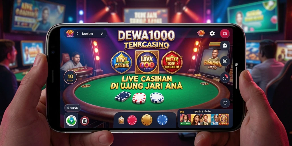 Tampilan permainan Live Casino DEWA1000 dengan dealer profesional.