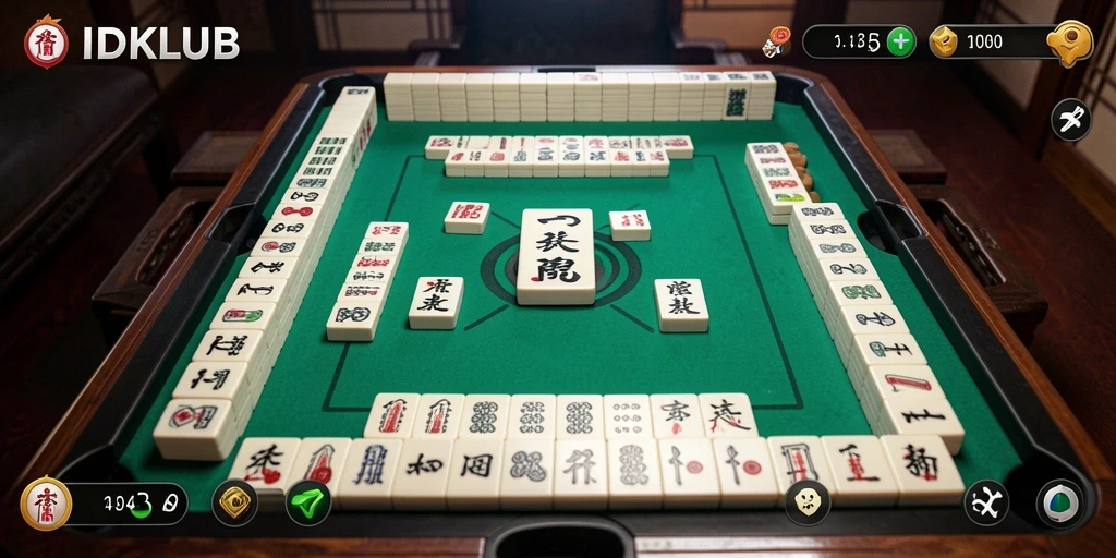 Tampilan gameplay Mahjong yang menarik di IDKLUB.