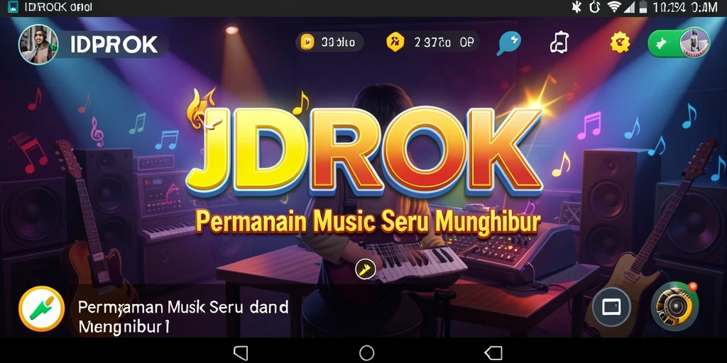 Tampilan gameplay IDROK yang menarik dengan irama musik.