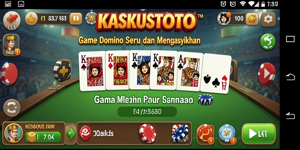 Tangkapan layar KASKUSTOTO menampilkan serunya gameplay Domino.