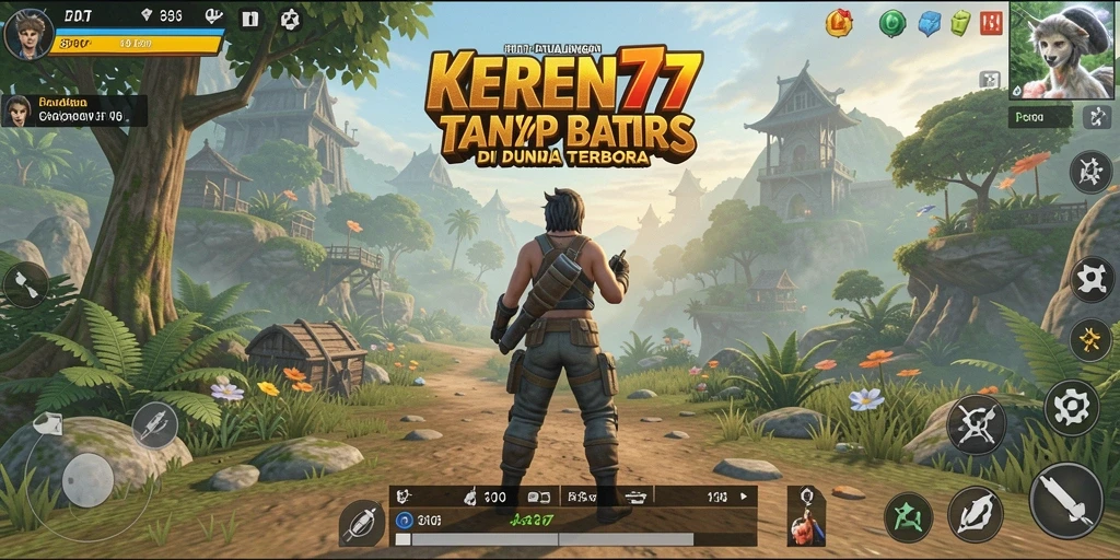 Screenshot gameplay KEREN77 yang menampilkan eksplorasi dunia terbuka.