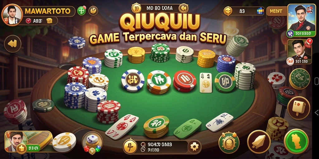 Tampilan utama gameplay QiuQiu di MAWARTOTO.