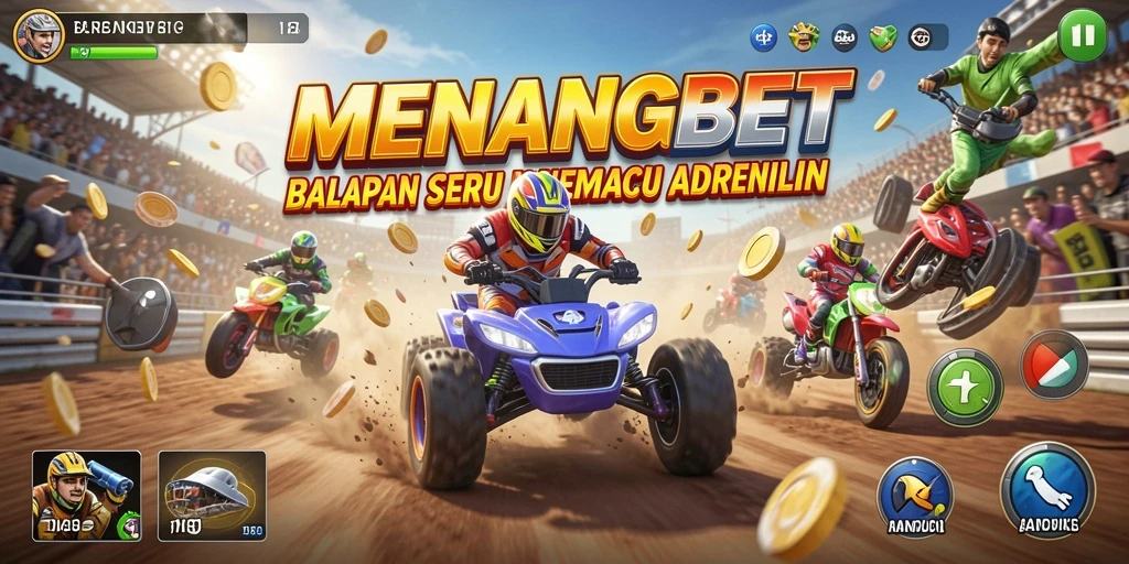 Gameplay MENANGBET dengan balapan yang seru dan menegangkan.