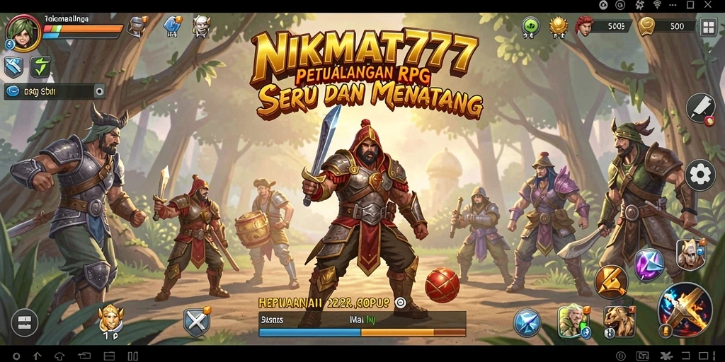 Screenshot NIKMAT777 menampilkan aksi seru dalam pertarungan RPG.