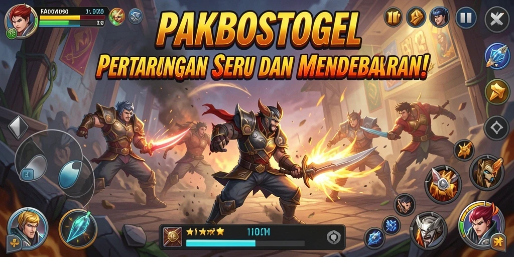 Tangkapan layar menampilkan aksi bermain PAKBOSTOGEL dengan pertarungan yang mendebarkan.