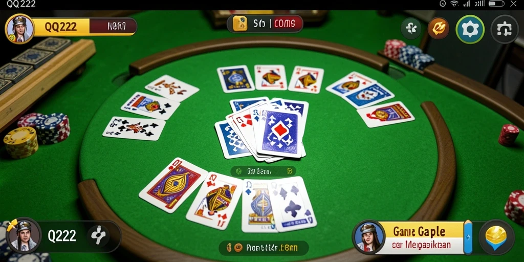 Tampilan gameplay seru dalam permainan Gaple QQ222.