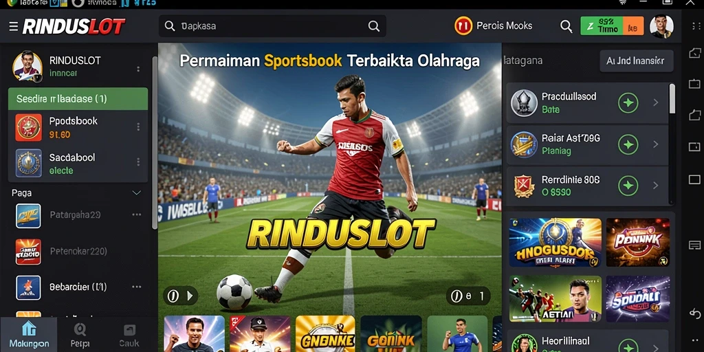 Tampilan permainan Sportsbook RINDUSLOT yang seru dan interaktif.