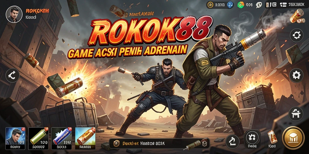 Screenshot ROKOK88 menampilkan aksi seru dalam pertempuran.