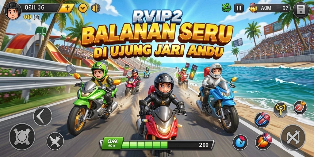 Tampilan gameplay seru dalam balapan mobil RVIP2