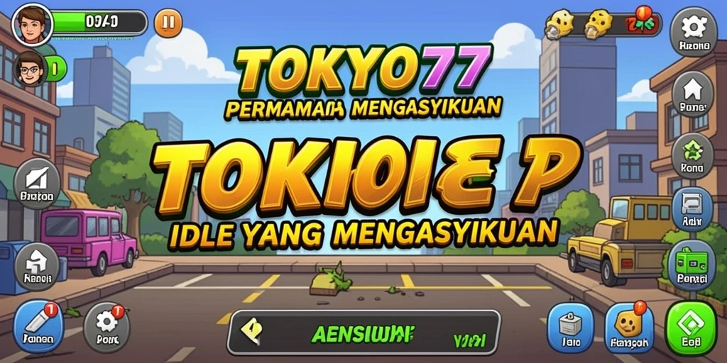 Screenshot utama TOKYO77 menampilkan gameplay Idle yang menarik dan mudah.