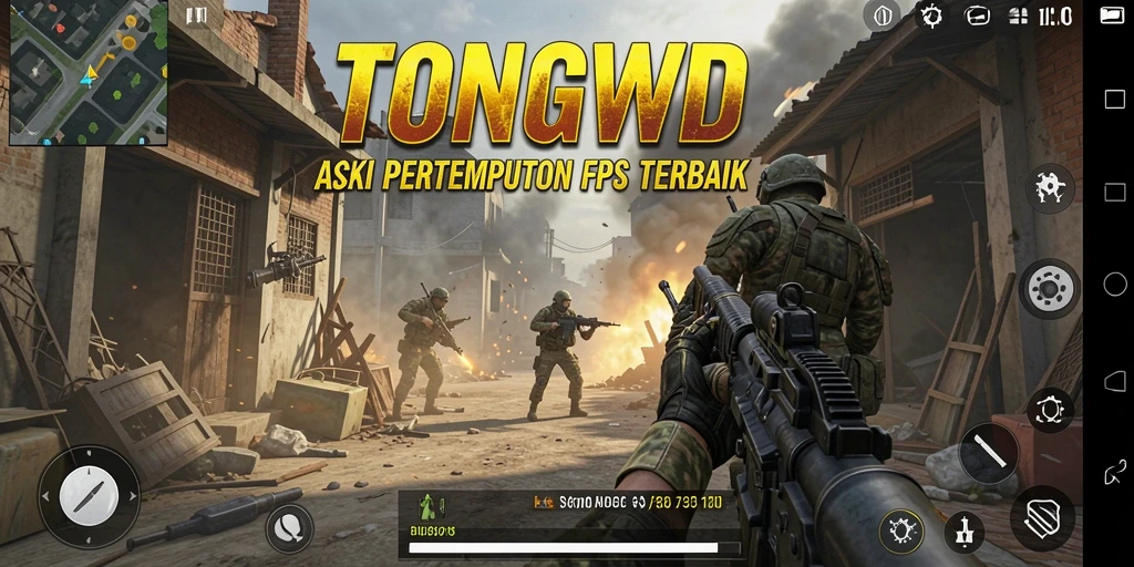Tampilan gameplay mendebarkan dari TONGWD dengan aksi tembak-menembak.