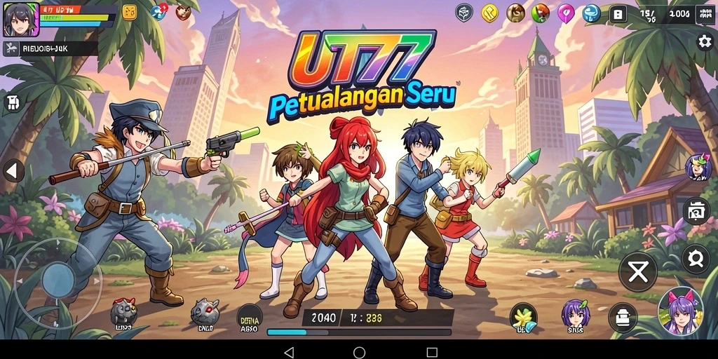 Tampilan gameplay menarik dari UT77 dalam dunia Anime.