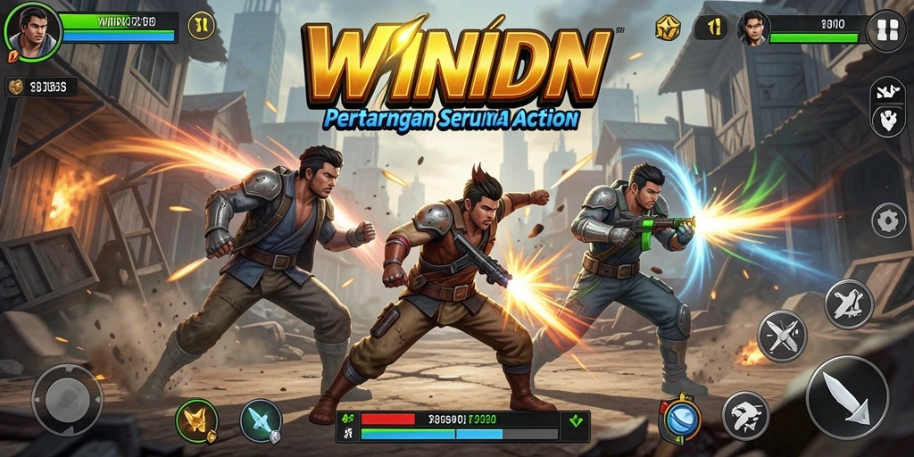 Tangkapan layar WINIDN menunjukkan aksi pertarungan yang mendebarkan.