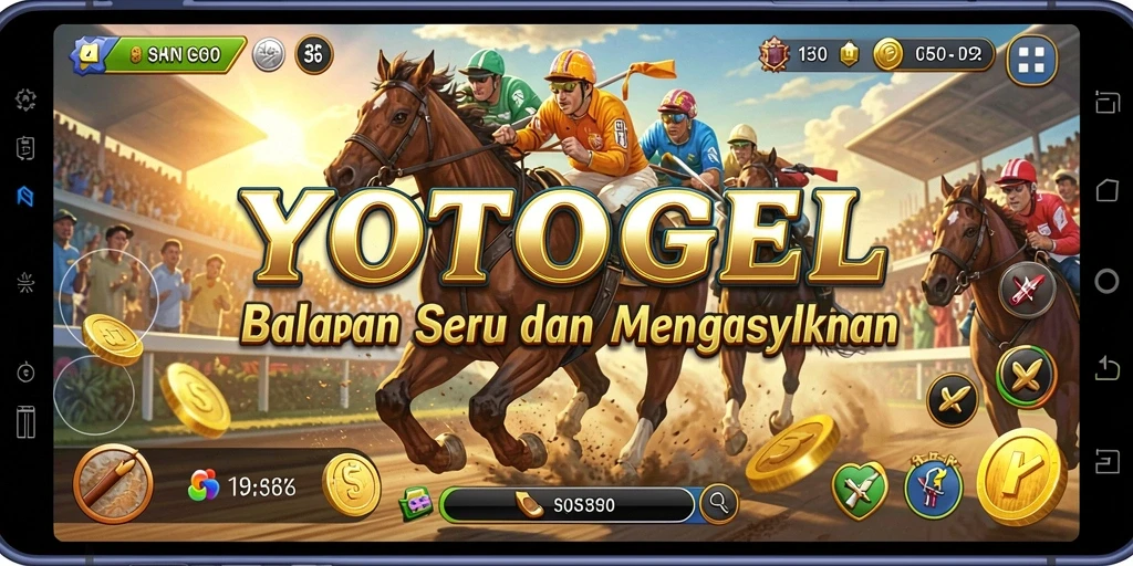 Tangkapan layar dari gameplay balapan yang epik dalam YOTOGEL.